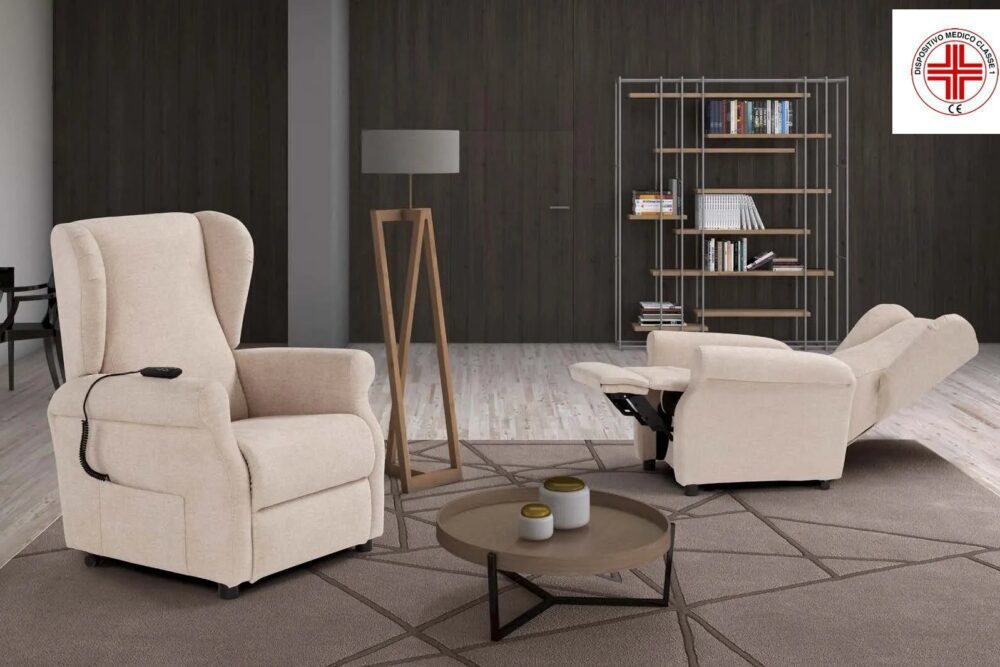 POLTRONA RELAX RECLINABILE A 2 MOTORI – ROLLER SYSTEM – MOD. BERGE'