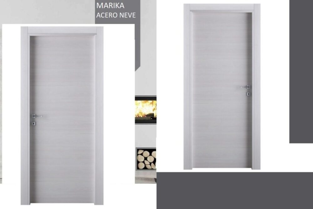 PORTA BATTENTE MODELLO MARIKA MICROLAMINATINO COLORE ACERO NEVE