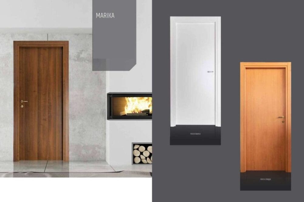 PORTA BATTENTE MODELLO MARIKA MICROLAMINATINO COLORE BIANCO e NOCE