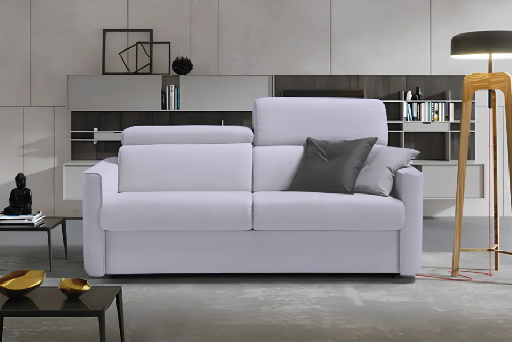 Divano letto Victor Vera Pelle materasso 160x195 h.21