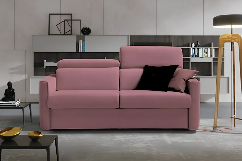 Divano letto Victor Vera Pelle materasso 160x195 h.21