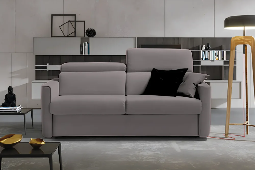 Divano letto Victor tessuto antimacchia materasso 160x195 h.21