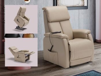 POLTRONA RELAX ALZAPERSONA MOD.FRANK VERA PELLE SPESSORATA