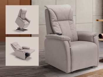 POLTRONA RELAX ALZAPERSONA MOD.NOEL VERA PELLE SPESSORATA