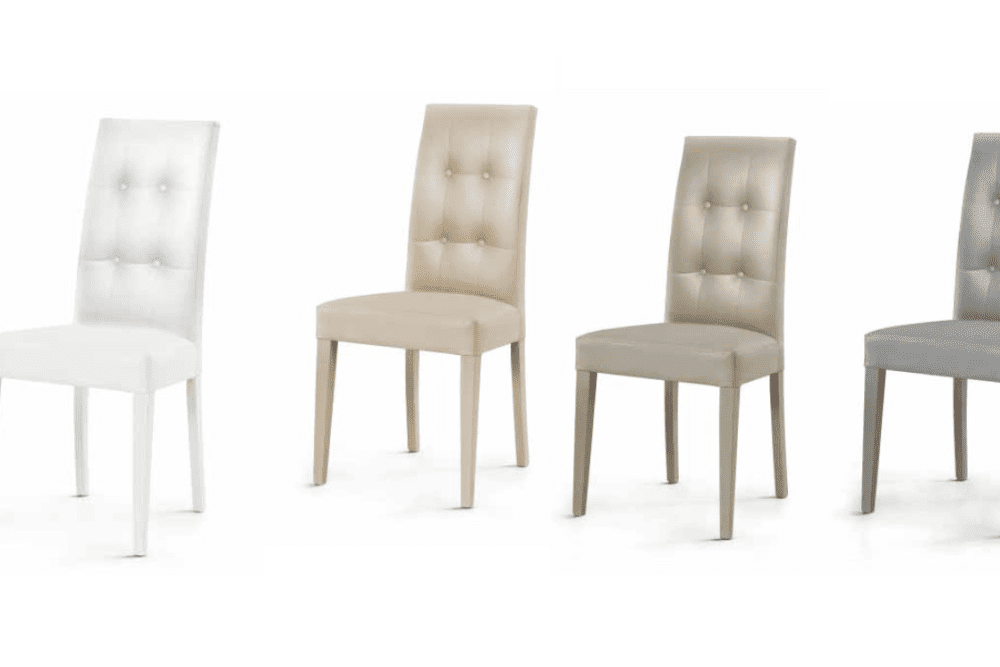 SEDIA RIVESTITA IN ECOPELLE CON 4 BOTTONI MOD. DALLAS