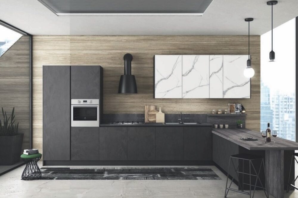 Versione sinistra penisola Cucina Greta 453xh.216 Personalizzabile