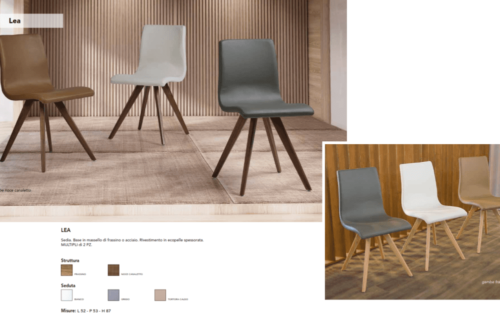 SEDIA MODELLO LEA gambe massello legno