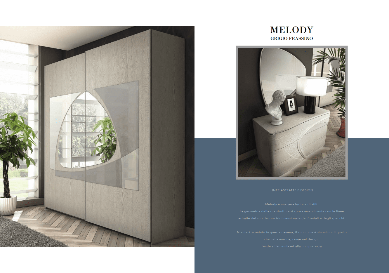 CAMERA DA LETTO MODELLO MELODY Grigio Frassino