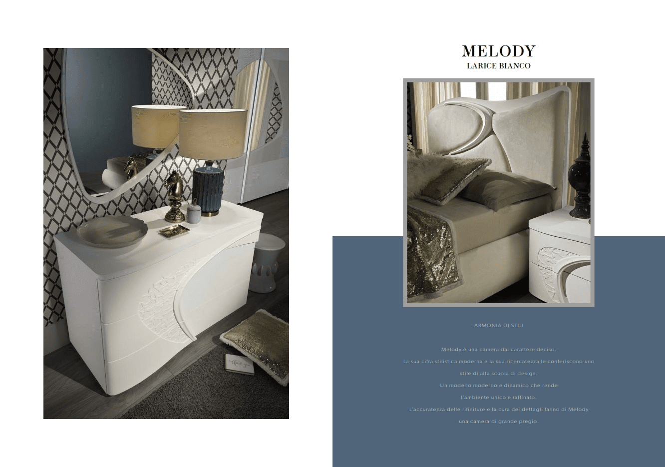 CAMERA DA LETTO MODELLO MELODY Larice Bianco