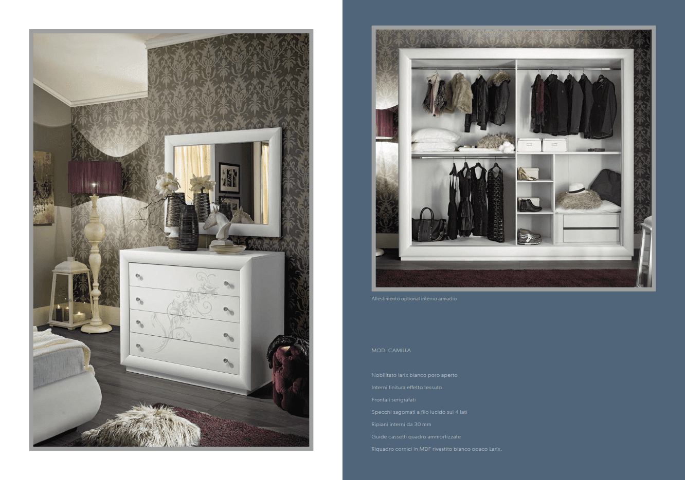 Vista comò e armadio Camilla