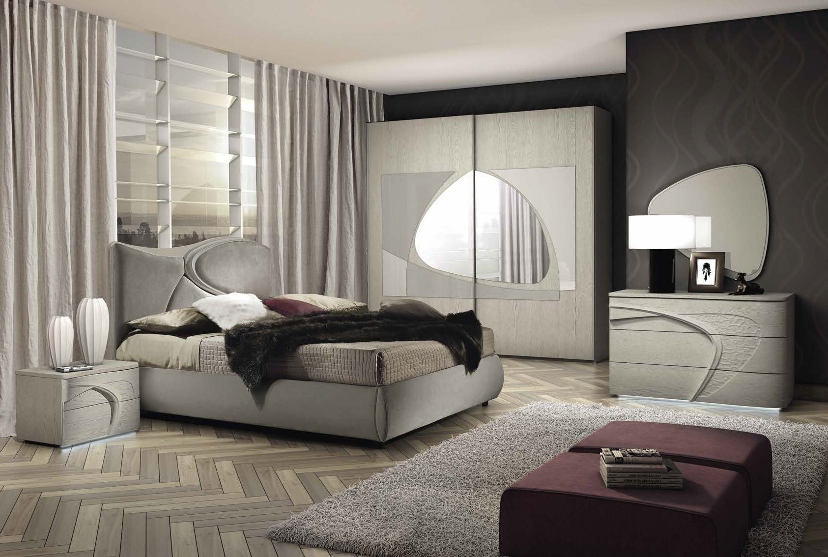 CAMERA DA LETTO MODELLO MELODY Grigio Frassino