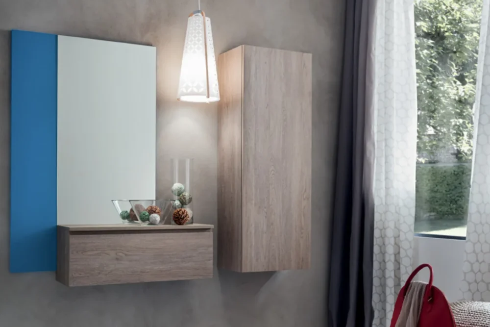 Blu Stella composizione con Armadio Gessato Grigio