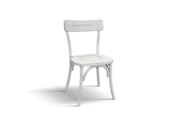 Sedia in legno bianco consumato
