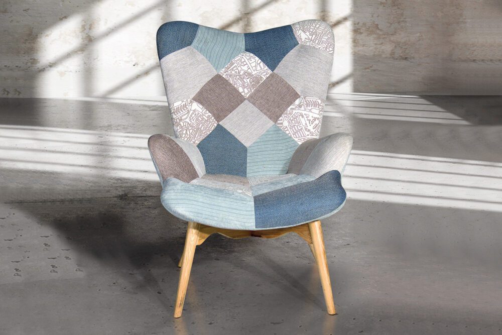 Poltrona Patchwork Solveig in tessuto