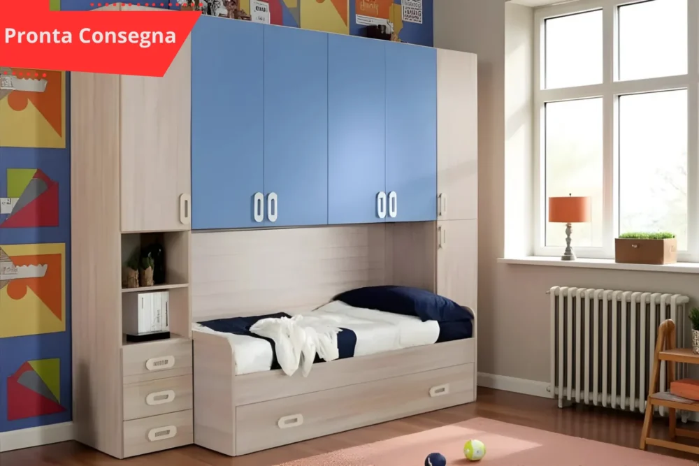 Cameretta a ponte Good boy azzurro pronta consegna