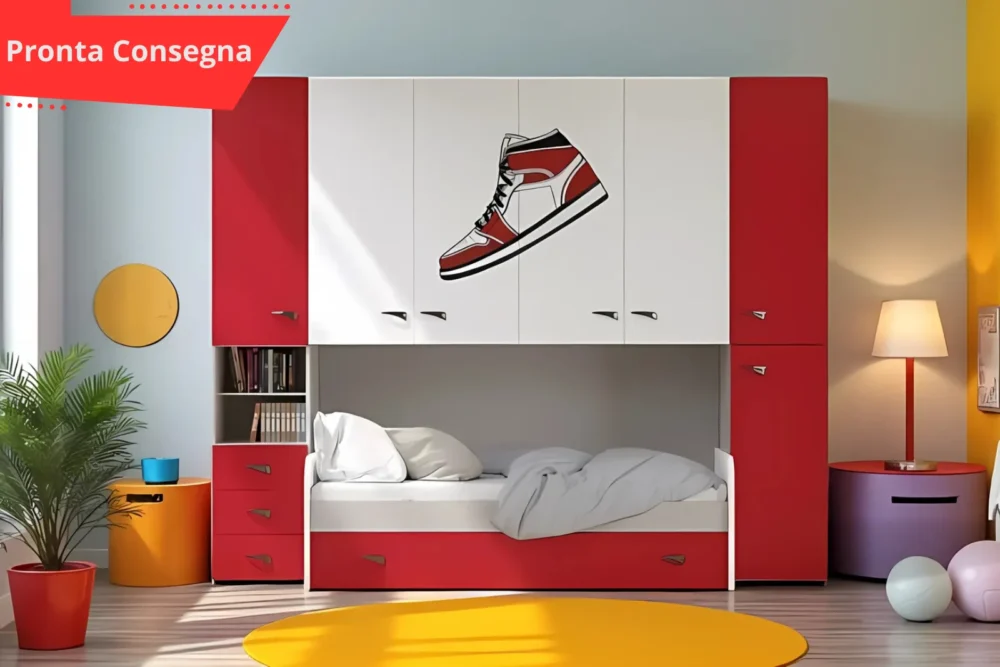 Cameretta a ponte Nike Rossa pronta consegna