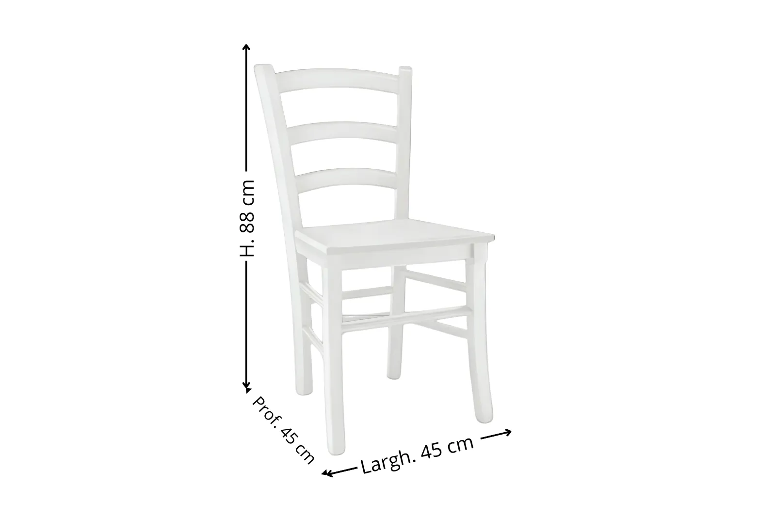 Dimensioni Sedia color bianco in legno