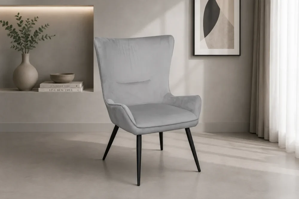 Poltrona Velluto Grigio - Articolo 1923
