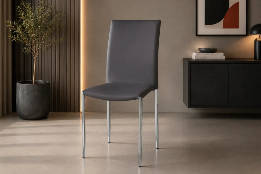 Sedia Ecopelle Antracite - Articolo 784