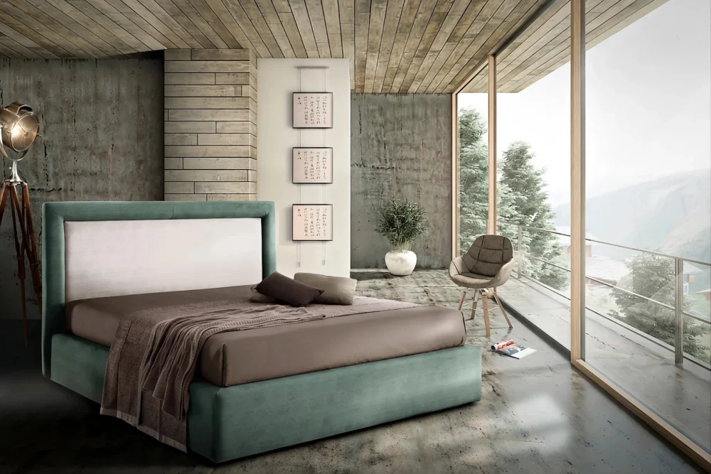 Zoom Letto Matrimoniale Line con contenitore