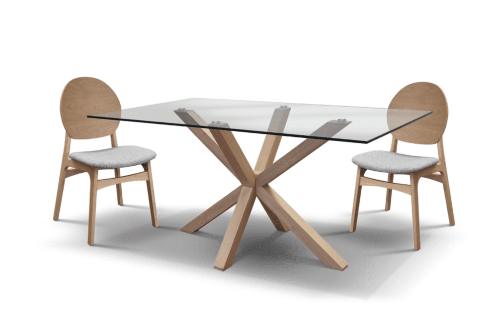 Tavolo fisso 160x90 - Piano in vetro