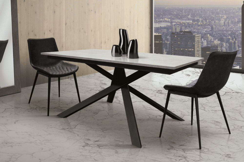 Tavolo in grigio cemento 120x80 - 1 Allunga da 50 cm - A