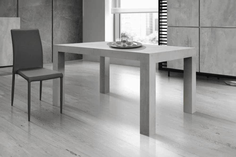 Tavolo allungabile con finitura grigio cemento A