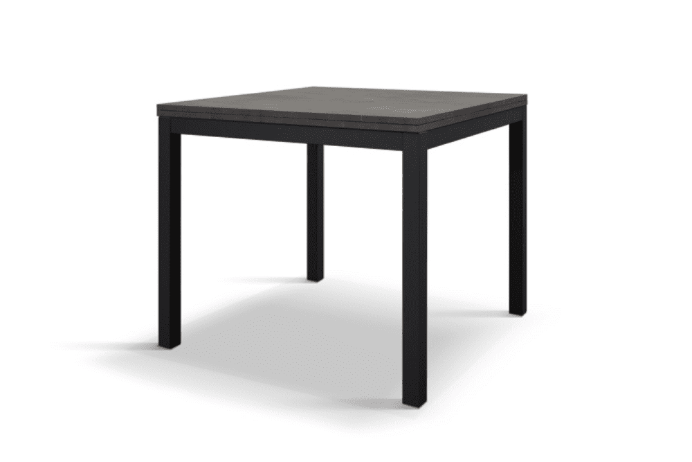 - Tavolo a libro base in metallo piano finitura acciaio ossidato B