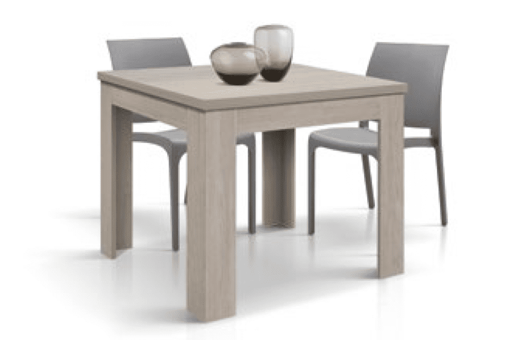 Tavolo nobilitato in olmo perla 90_180x90