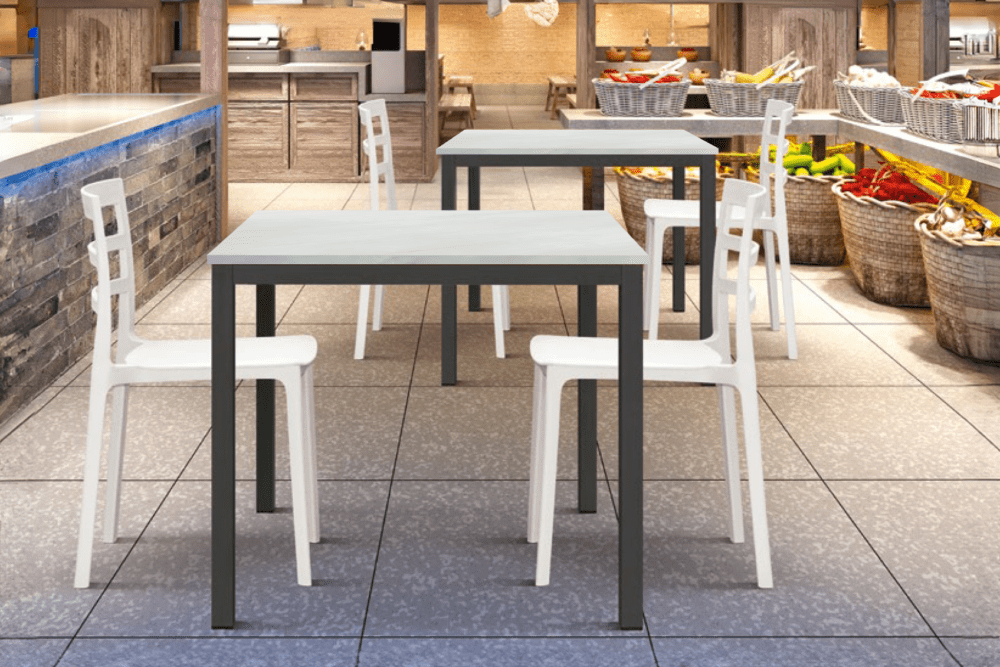 Tavolo bianco anticato 80x80