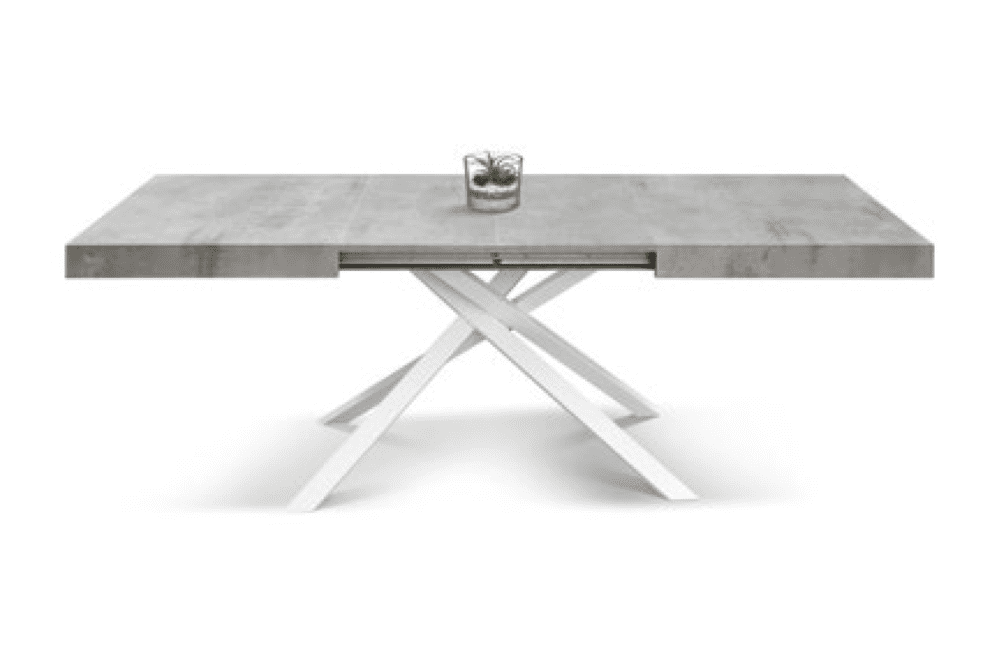 Tavolo Grigio Cemento 140x90 - 2 Allunghe da cm 40