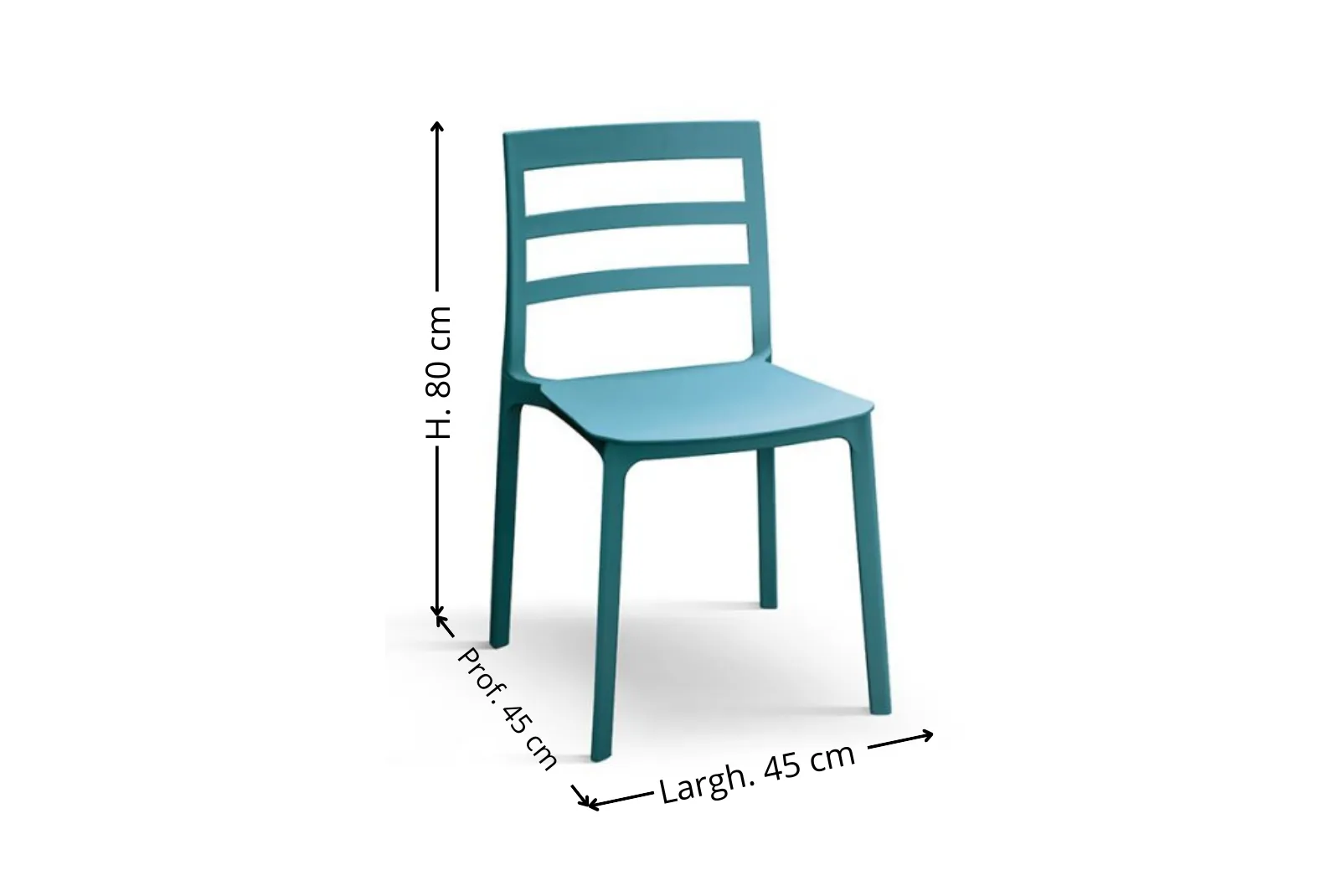 Dimensioni Sedia polipr. colore blu