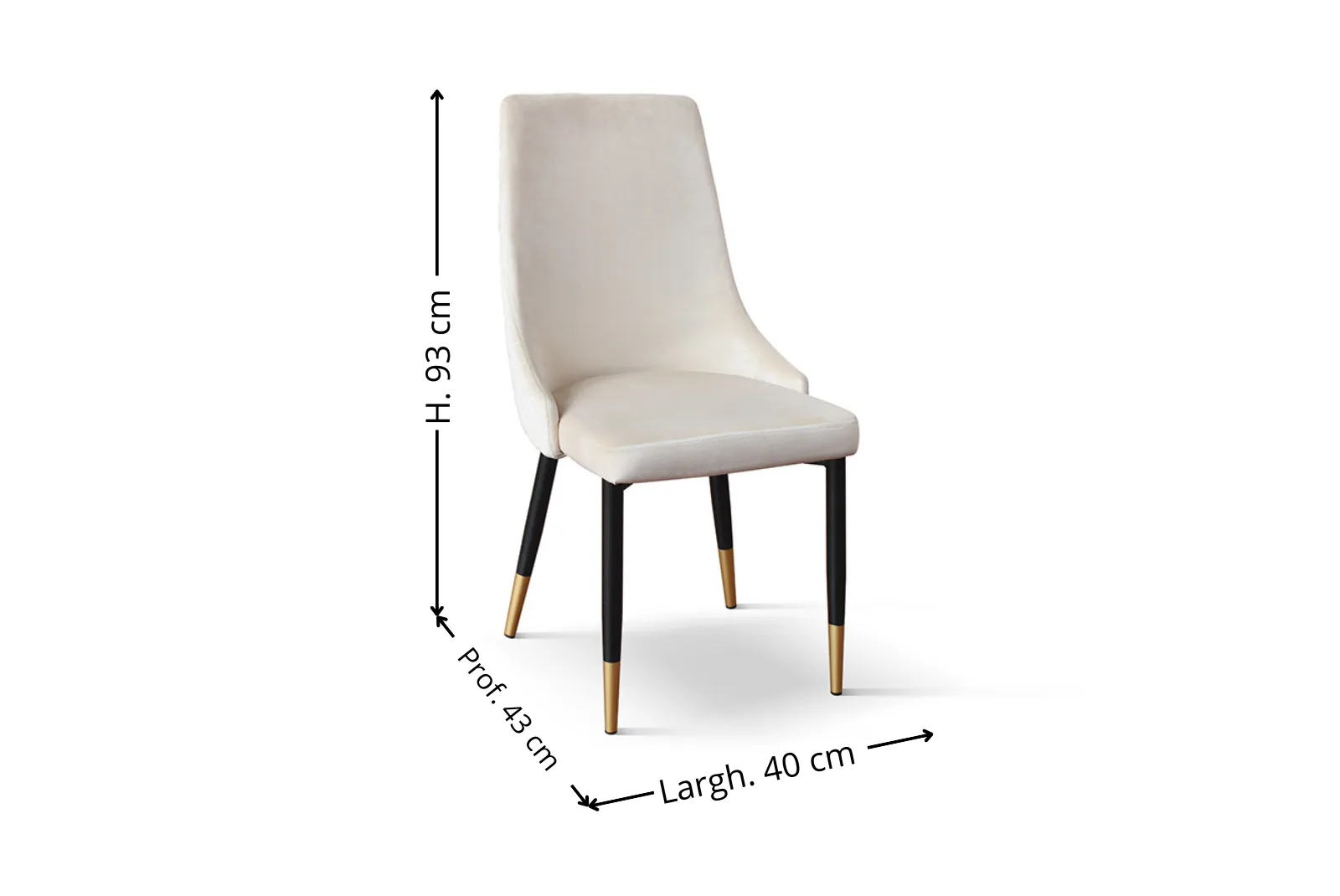 Sedia in velluto color beige