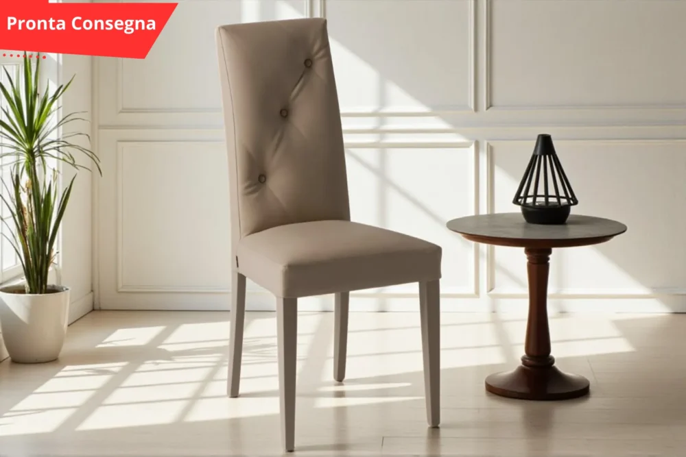 Sedie imbottite ecopelle tortora - Jersey Pronta Consegna