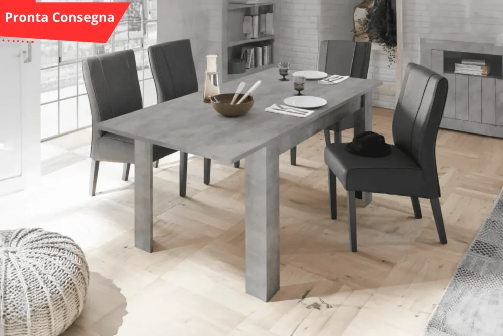 Tavolo allungabile Cemento 137x90 - Pronta Consegna