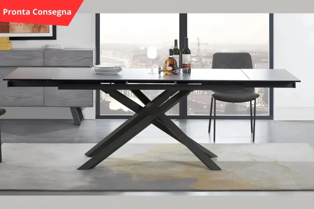 Tavolo allungabile VENTOTENE 160x90 - Piano vetro