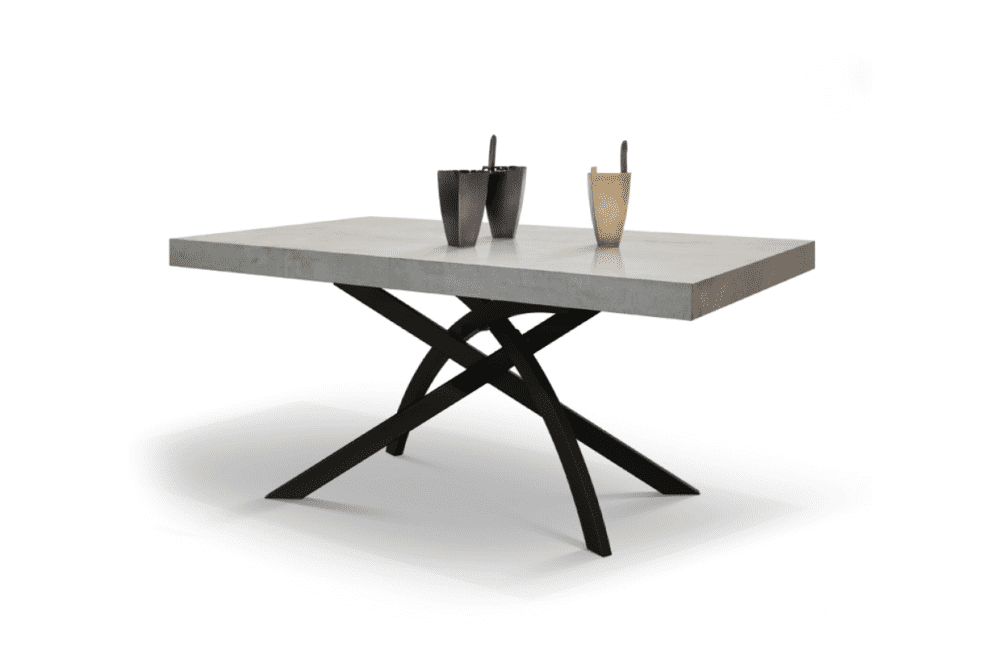Tavolo allungabile 140x90 - Piano finitura grigio cemento