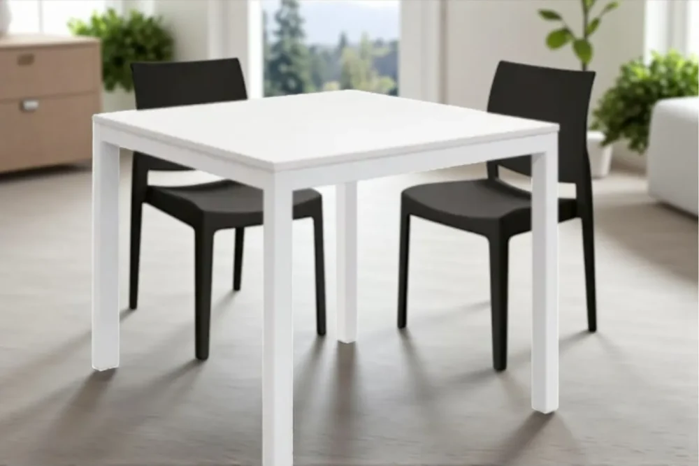 Tavolo a libro 90x90 - Piano finitura Bianco Frassinato