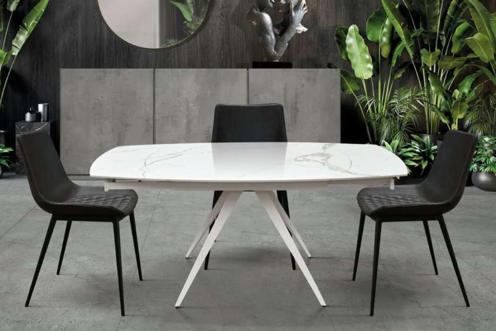 Tavolo allungabile in ceramica Oliver rotante 120x90