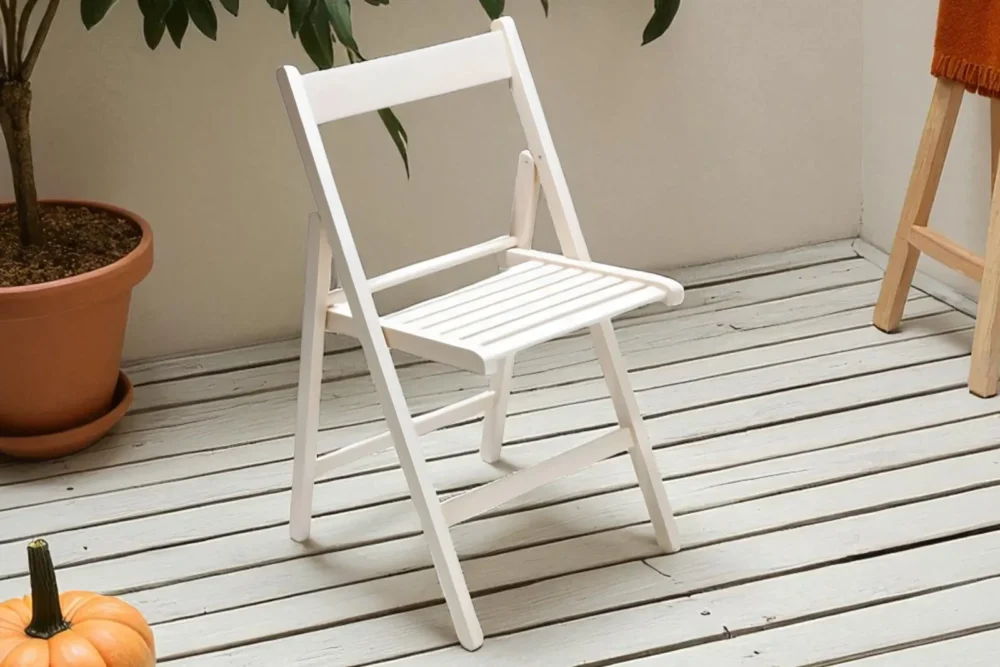 Ambiente Esterno Sedia in legno Pieghevole Bianca