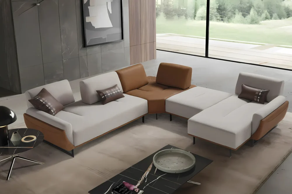 Divano angolare Sally Vera Pelle Spessorata