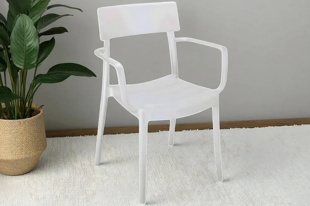 Poltrona Polipropilene con braccioli Bianca