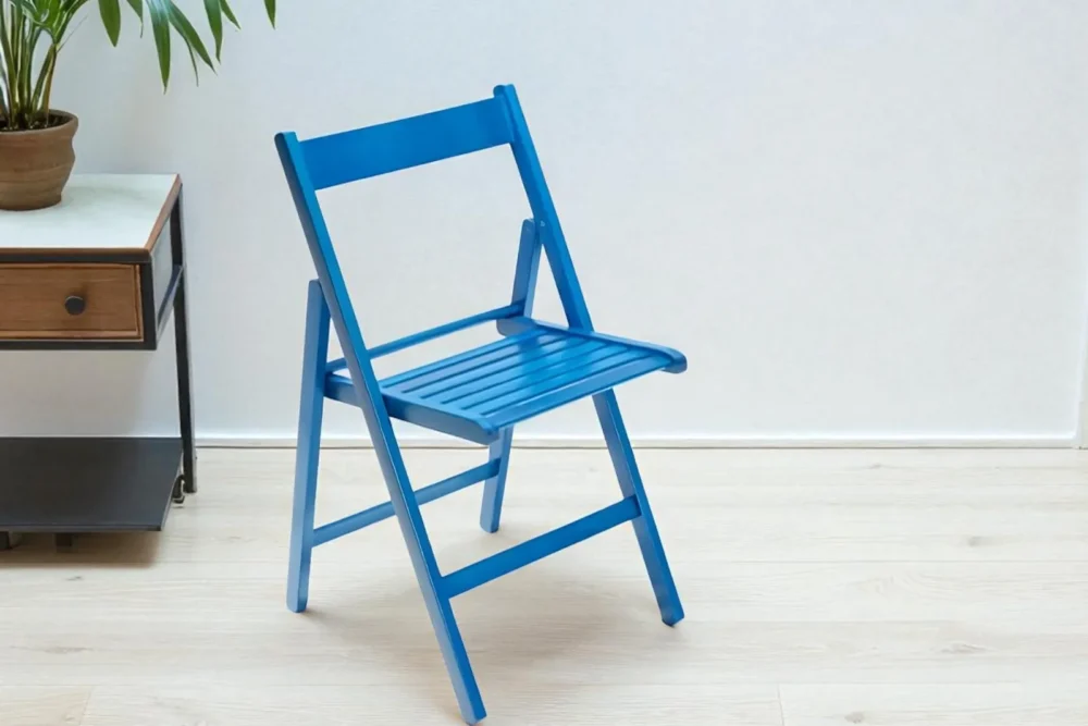 Sedia Pieghevole in legno Blu