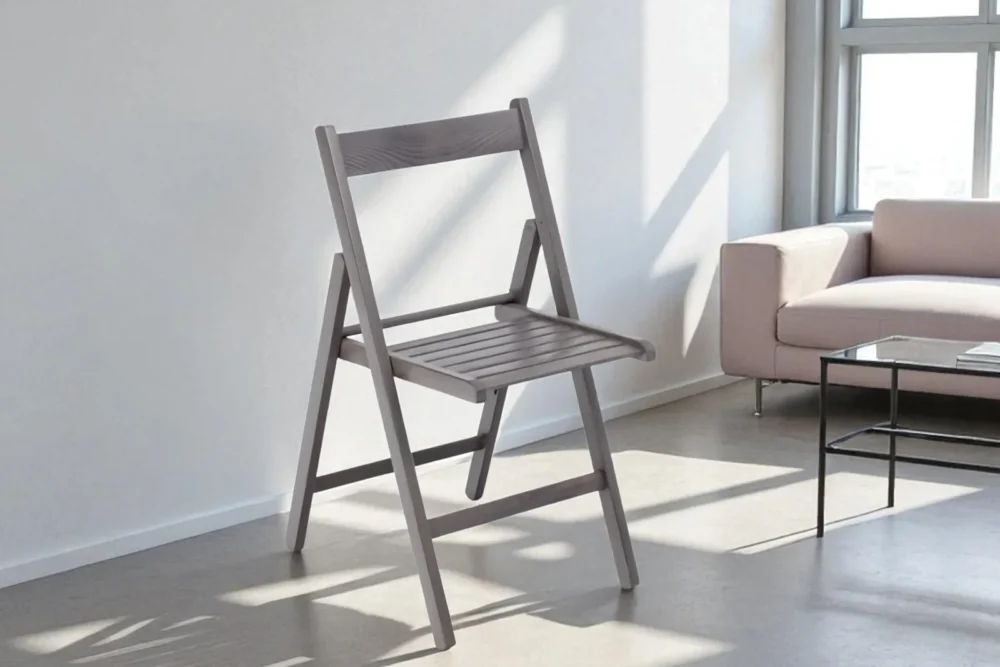 Sedia in legno Pieghevole Grigia
