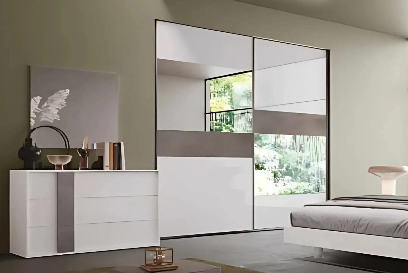Zoom comò e armadio Camera da Letto - 714 2 ante scorrevoli