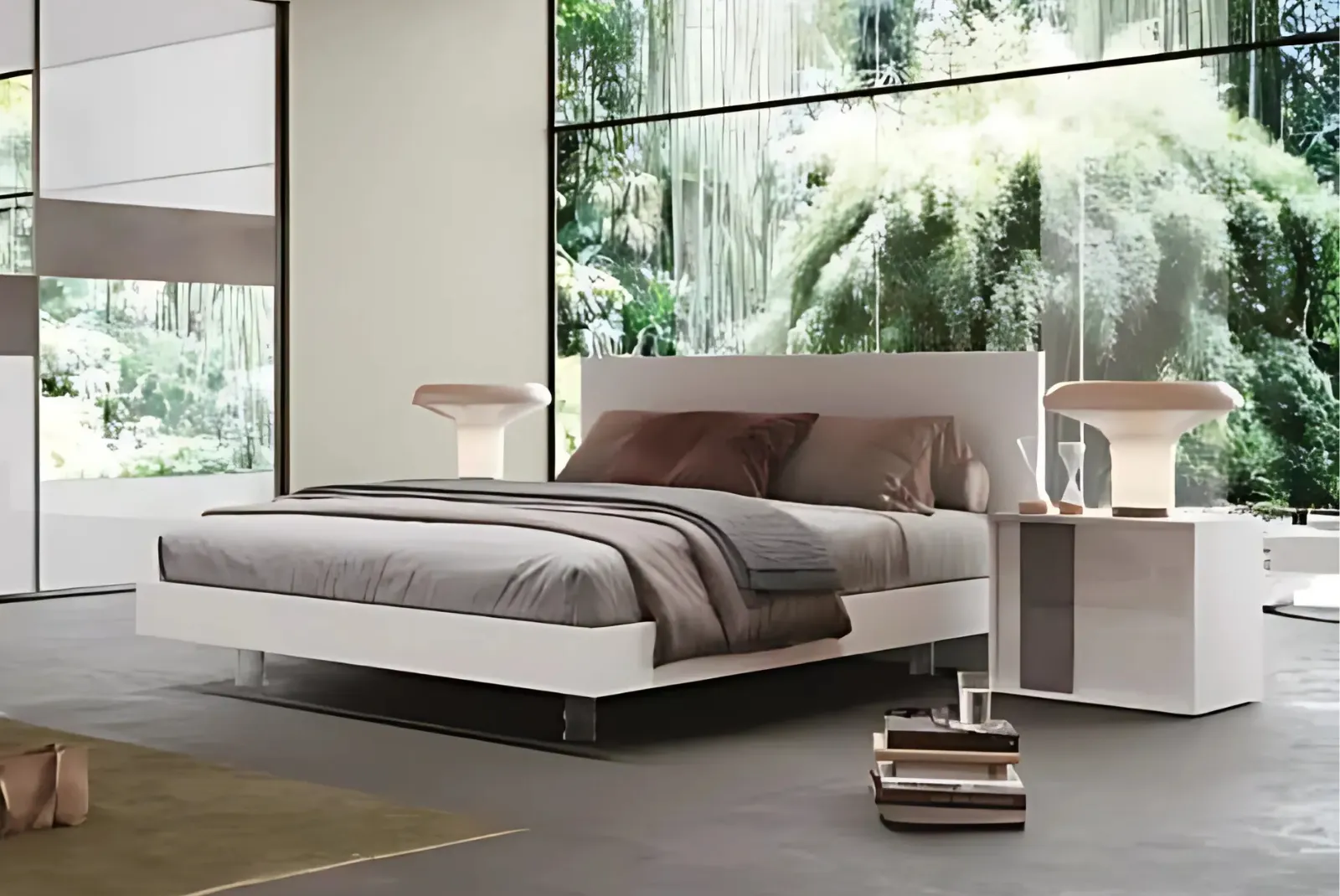 Zoom letto e comodino Camera da Letto - 714 2 ante scorrevoli