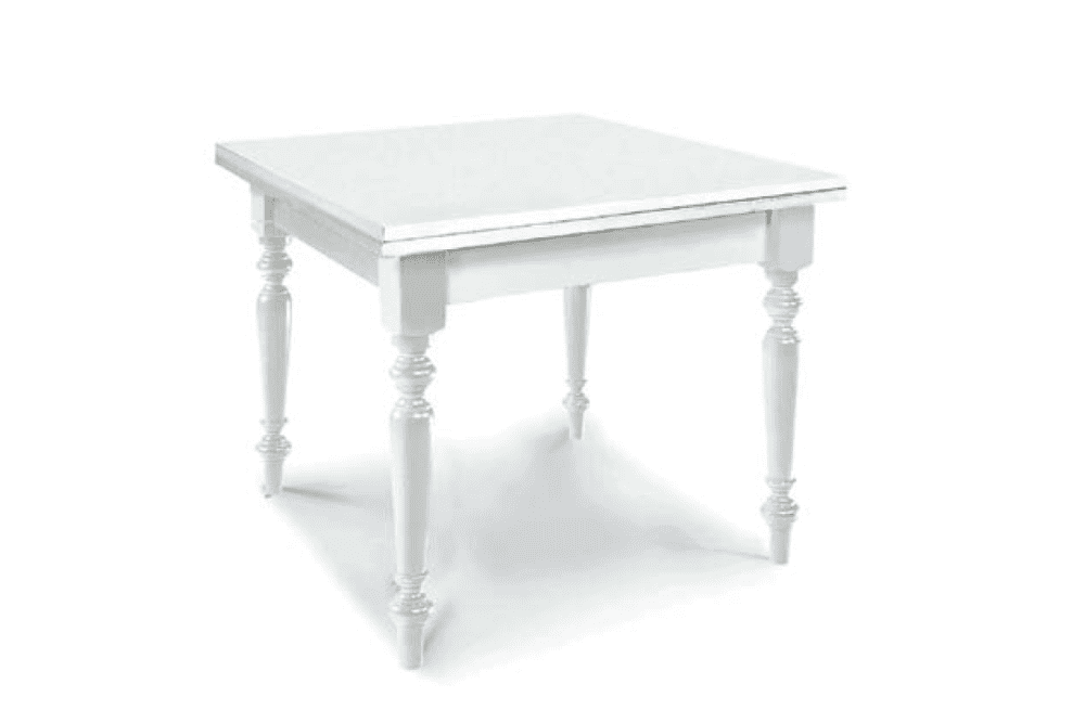 Tavolo a libro bianco gamba tornita