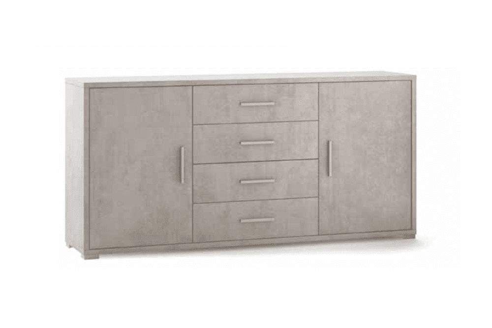 DB 804 K Cemento - Mobile 2 ante 4 cassetti