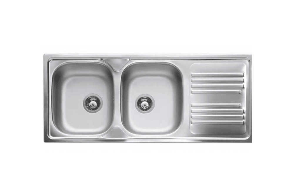 Lavello da incasso - Modello CM 116x50 2 vasche + scivolo