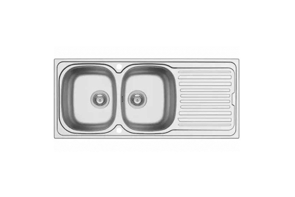 Lavello da incasso – Modello vasca profonda inox 2 vasche + scivolo